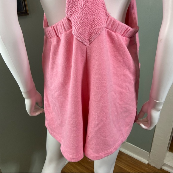 BUCKETLIST Pink French Terry Cloth Romper Playsuit Shorts Pockets Large L - Picture 9 of 15